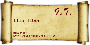 Ilia Tibor névjegykártya